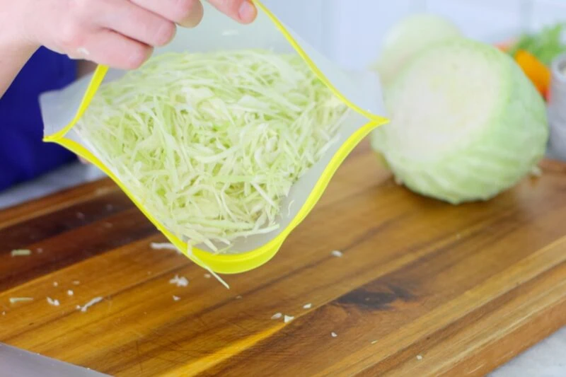 Meal Prepping Cabbage (for cabbage and cucumber salad)