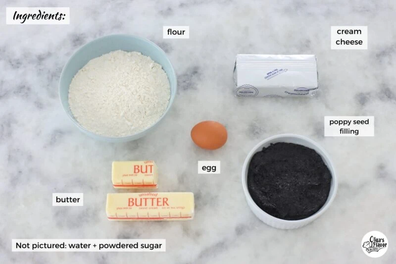 Ingredients for Poppy Seed Rugelach