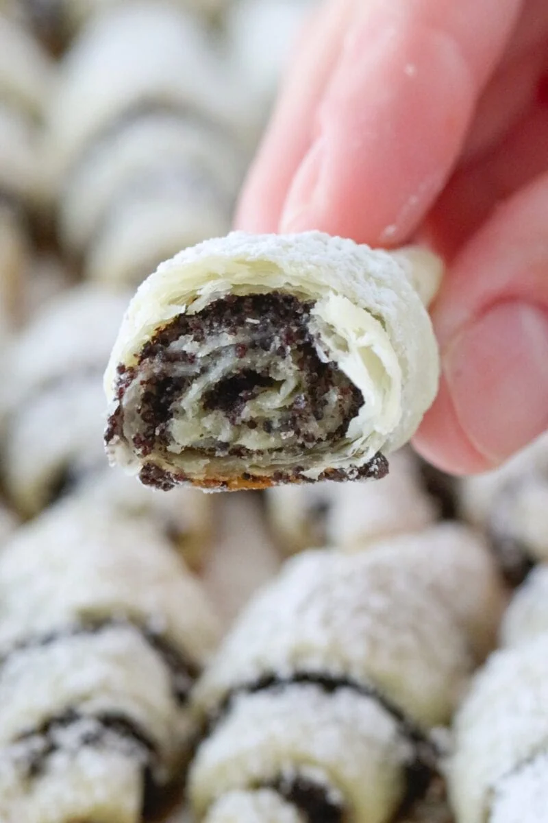 Close up of Poppy Seed Rugelach