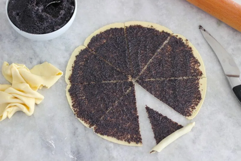 Poppy Seed Rugelach process shot, prep