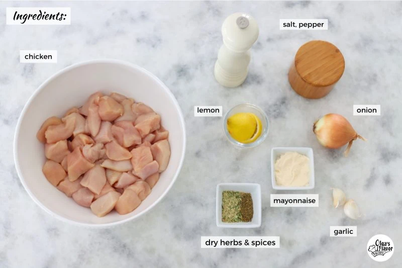 Ingredients for Grilled Chicken Kabobs