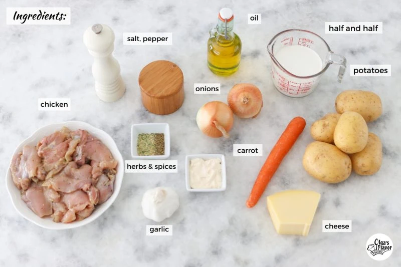 Ingredients for Potato Chicken Casserole