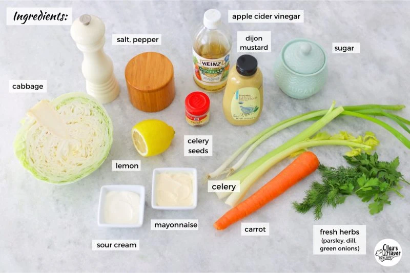 Ingredients for Homemade Coleslaw