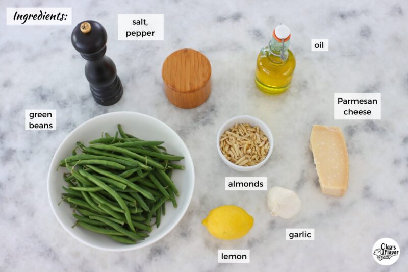 Ingredients for Almond Green Beans