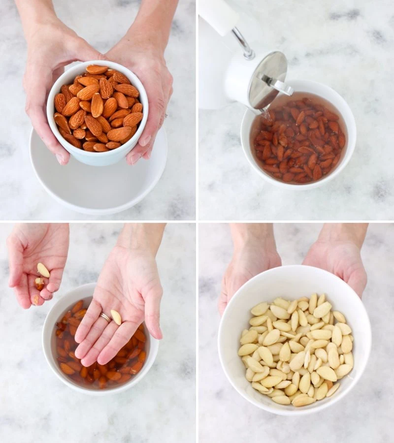 DIY blanched almonds tutorial
removing skins from almonds