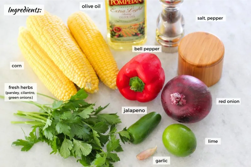 Ingredients for Grilled Corn Salad