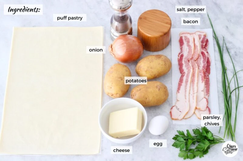 Ingredients for Potato Bacon Pastry