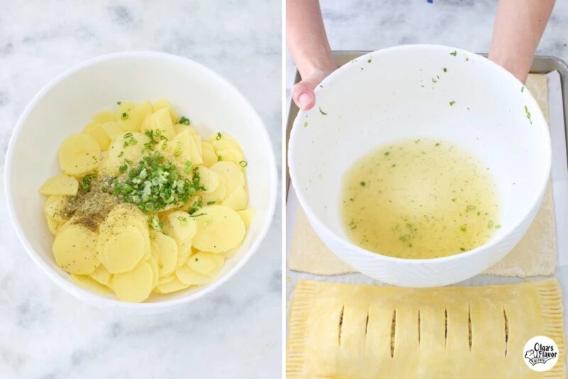 Prepping potatoes for potato pastry - remove excess liquid