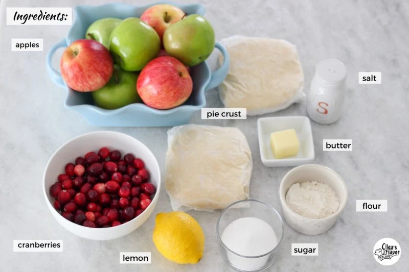 Ingredients For Apple Cranberry Pie