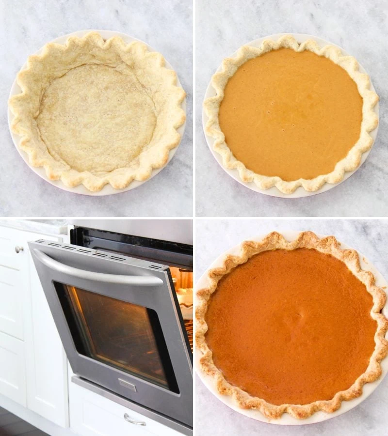 Baking the perfect pumpkin pie tutorial; 
Tips to prevent cracks in the pumpkin pie