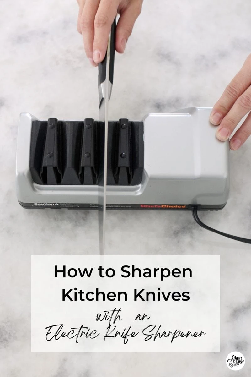 How to sharpen kitchen knives at home with an electric knife sharpener