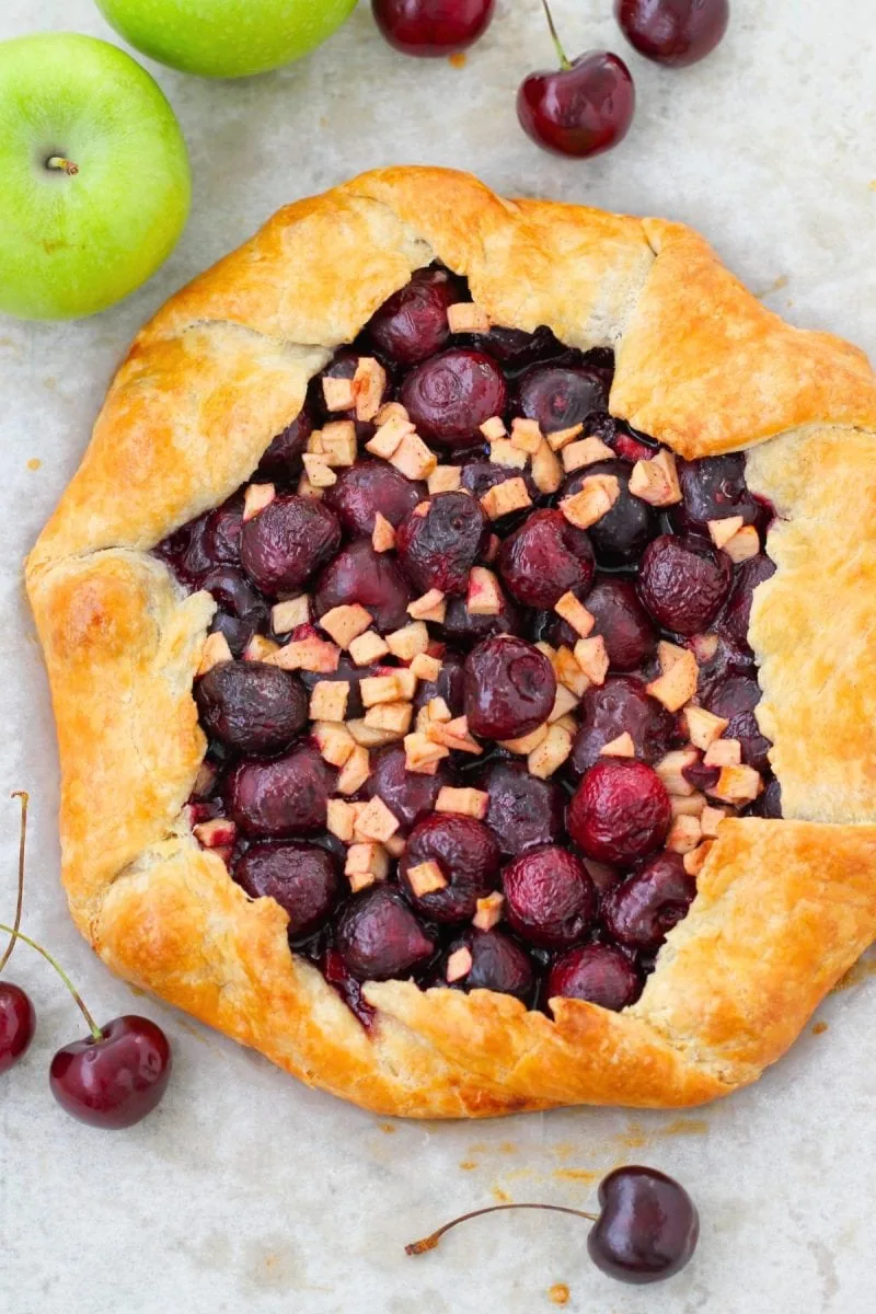 Cherry Apple Galette
using homemade pie crust