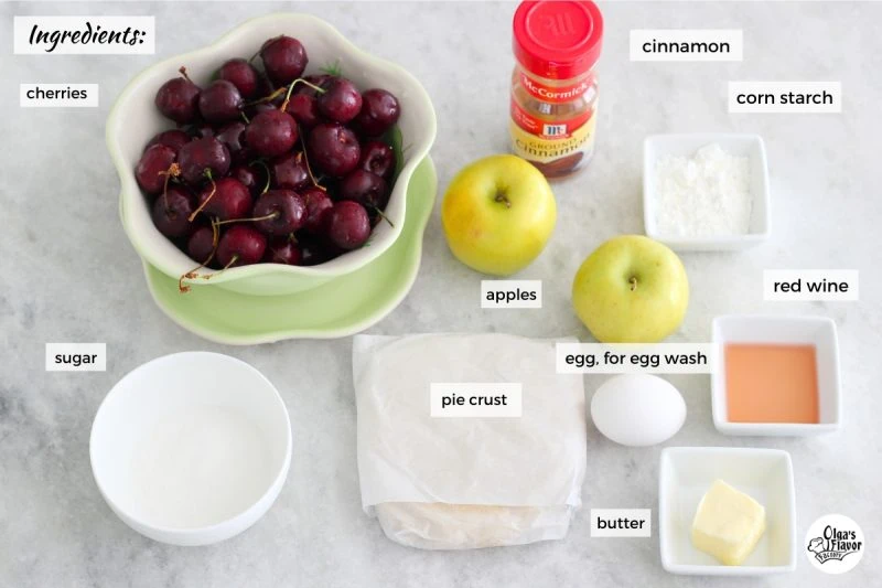 Ingredients for cherry galette