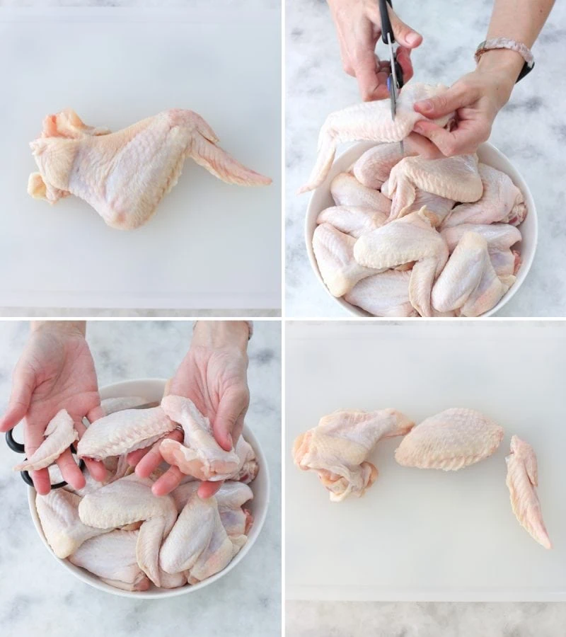 How to prep whole chicken wings

How to prep wings for baking