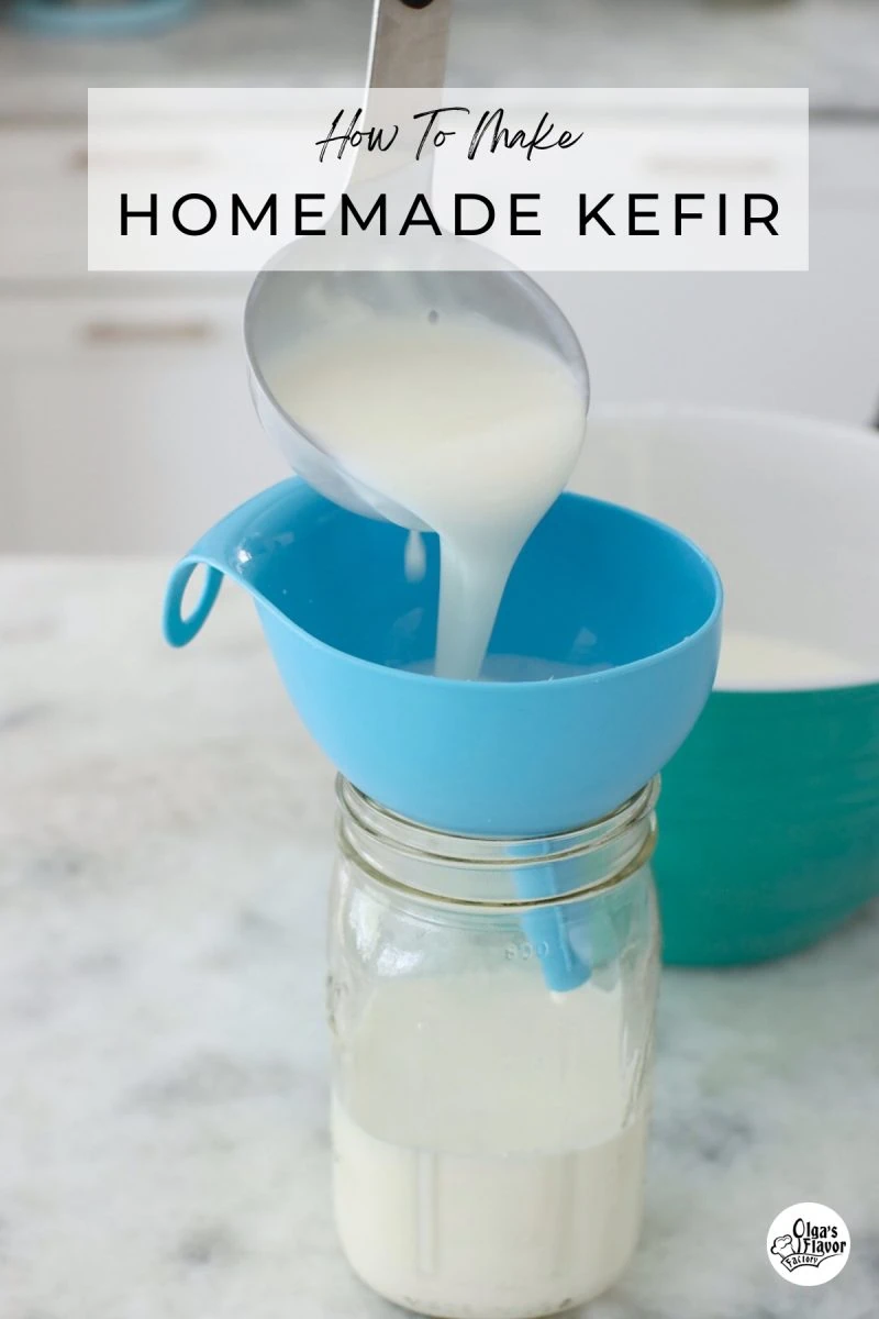 How to make homemade kefir 
homemade milk kefir poured into jar