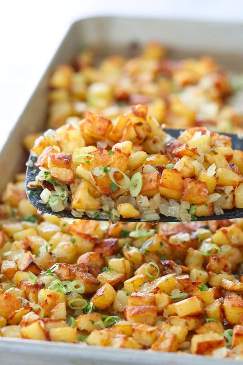 Sheet Pan Breakfast Potatoes 
crispy potatoes and onions with fresh herbs