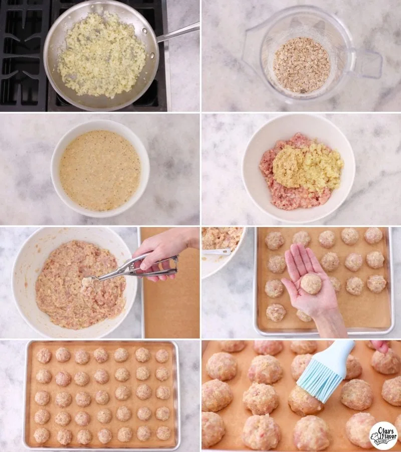 How to make baked chicken meatballs tutorial